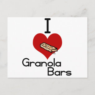 Carte Postale J'aime les barres de granola