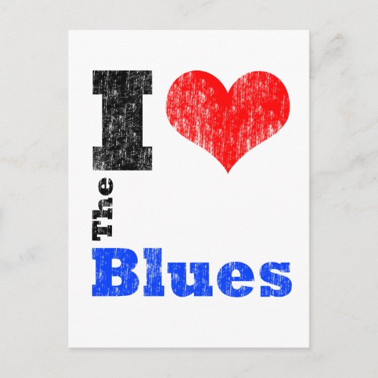 Carte Postale J'Aime Les Blues (Devant)