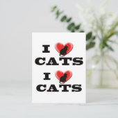 Carte Postale J'aime les chats (Debout devant)