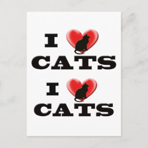 Carte Postale J'aime les chats