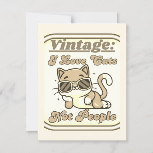 Carte Postale J'aime les chats, pas les gens