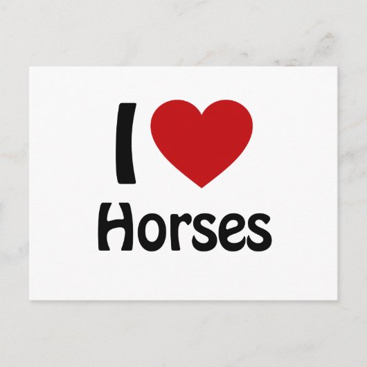 Carte Postale J'aime les chevaux (Devant)