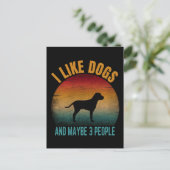Carte Postale j'aime les chiens et peut-être 3 personnes (Debout devant)