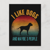 Carte Postale j'aime les chiens et peut-être 3 personnes (Devant)