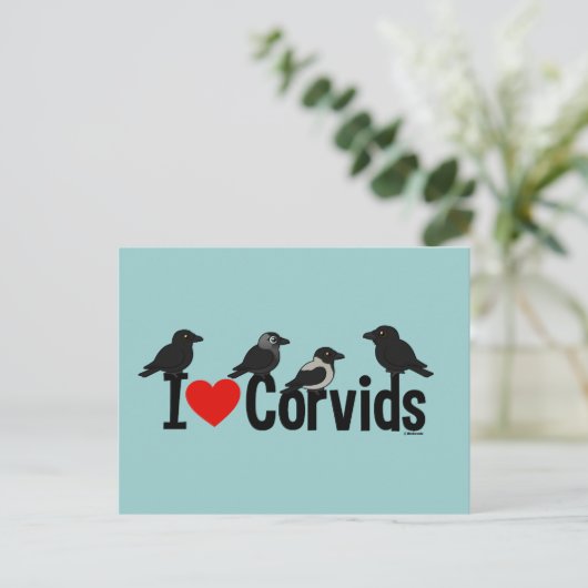 Carte Postale J'Aime Les Corvids (Debout devant)