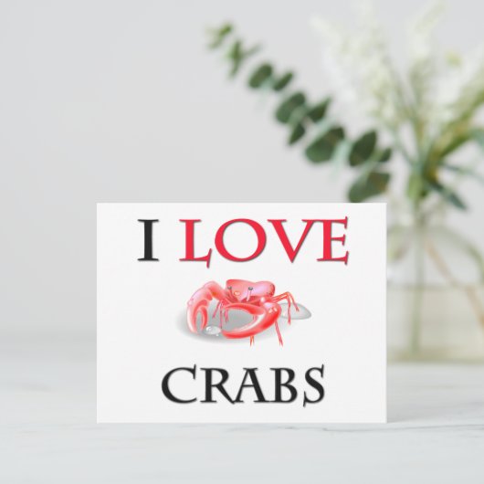 Carte Postale J'aime les crabes (Debout devant)