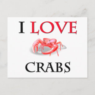 Carte Postale J'aime les crabes