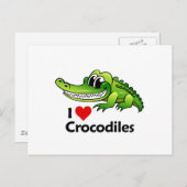 Carte Postale J'Aime Les Crocodiles (Devant / Derrière)