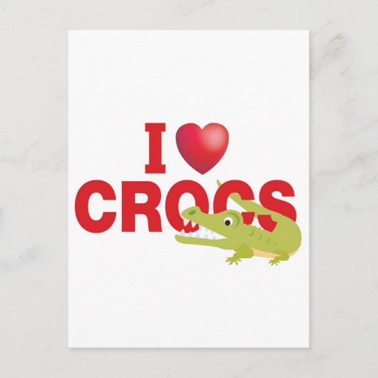 Carte Postale j'aime les crocs (Devant)