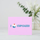 Carte Postale J'Aime Les Cupcakes (Debout devant)