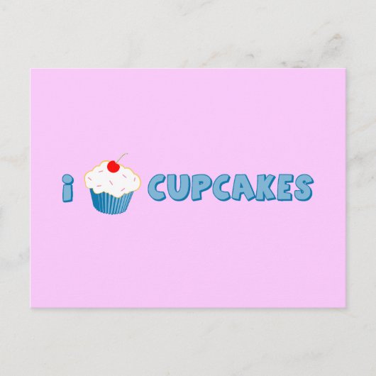 Carte Postale J'Aime Les Cupcakes (Devant)