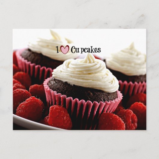 Carte Postale J'Aime Les Cupcakes (Devant)
