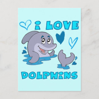 Carte Postale J'aime les dauphins