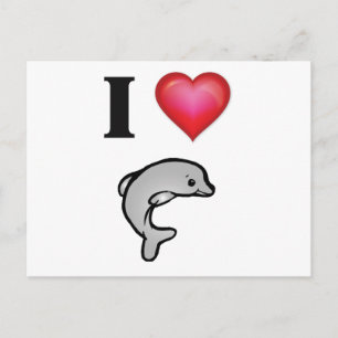 Carte Postale J'aime les dauphins