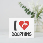 Carte Postale J'aime les dauphins (Debout devant)