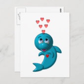 Carte Postale J'aime les dauphins - Je vous aime (Devant / Derrière)