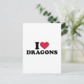 Carte Postale J'aime les dragons (Debout devant)
