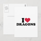 Carte Postale J'aime les dragons (Devant / Derrière)