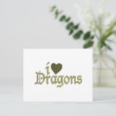 Carte Postale J'aime les dragons (Debout devant)
