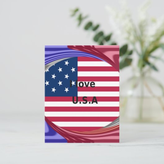 Carte Postale J'aime les États-Unis. Tourbillon : Impression d'a (Debout devant)