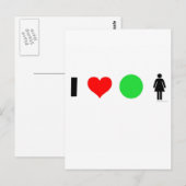 Carte Postale J'aime les femmes faciles (Devant / Derrière)