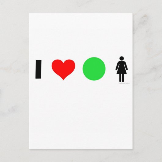 Carte Postale J'aime les femmes faciles (Devant)