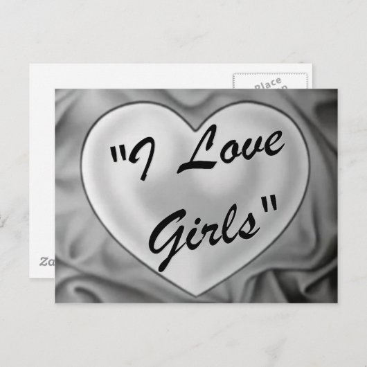 Carte Postale J'aime les filles (Devant / Derrière)