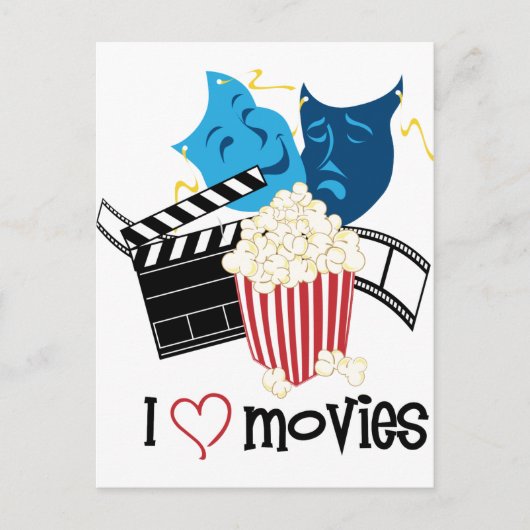 Carte Postale J'aime les films (Devant)