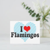 Carte Postale J'aime les Flamants roses (Debout devant)