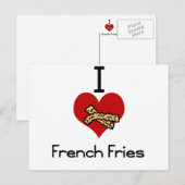 Carte Postale J'aime les frites (Devant / Derrière)