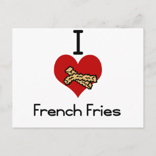 Carte Postale J'aime les frites