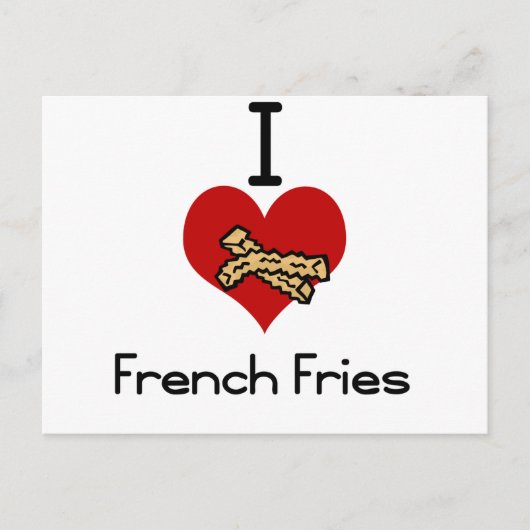 Carte Postale J'aime les frites (Devant)