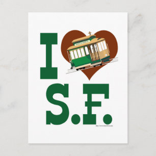 Carte Postale J'aime les funiculaires de San Francisco