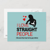 Carte Postale J'Aime Les Gens Droit (Devant / Derrière)