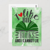Carte Postale J'Aime Les Grands Livres (Devant / Derrière)
