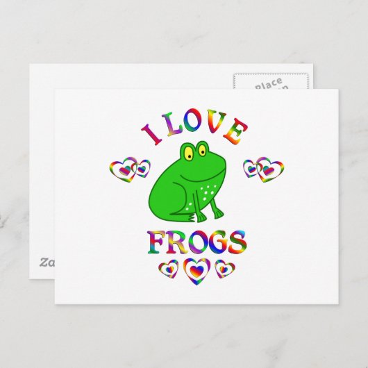 Carte Postale J'aime les grenouilles (Devant / Derrière)