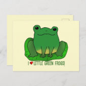 Carte Postale J'aime les grenouilles (Devant / Derrière)