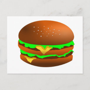 Carte Postale J'aime les hamburgers