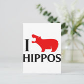 Carte Postale J'Aime Les Hippopotames (Debout devant)