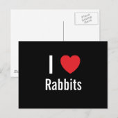 Carte Postale J'aime les lapins (Devant / Derrière)