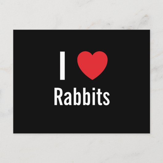Carte Postale J'aime les lapins (Devant)