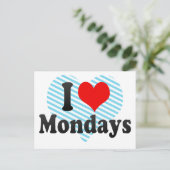 Carte Postale J'aime les lundis (Debout devant)
