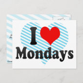 Carte Postale J'aime les lundis (Devant / Derrière)