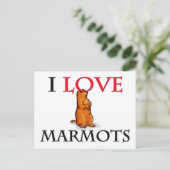 Carte Postale J'aime les marmottes (Debout devant)