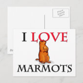 Carte Postale J'aime les marmottes (Devant / Derrière)