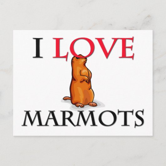 Carte Postale J'aime les marmottes (Devant)