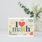Carte Postale "J'aime les maths" (Debout devant)