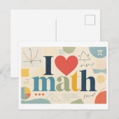 Carte Postale "J'aime les maths" (Devant / Derrière)