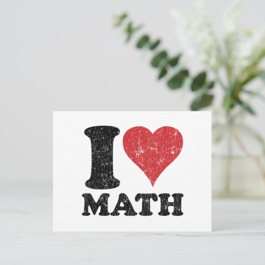 Carte Postale J'aime les maths (Debout devant)