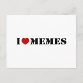 Carte Postale J'aime les mèmes (Devant)